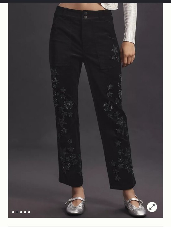 Anthropologie Pants - Pilcro The Wanderer Velvet Beaded Pants